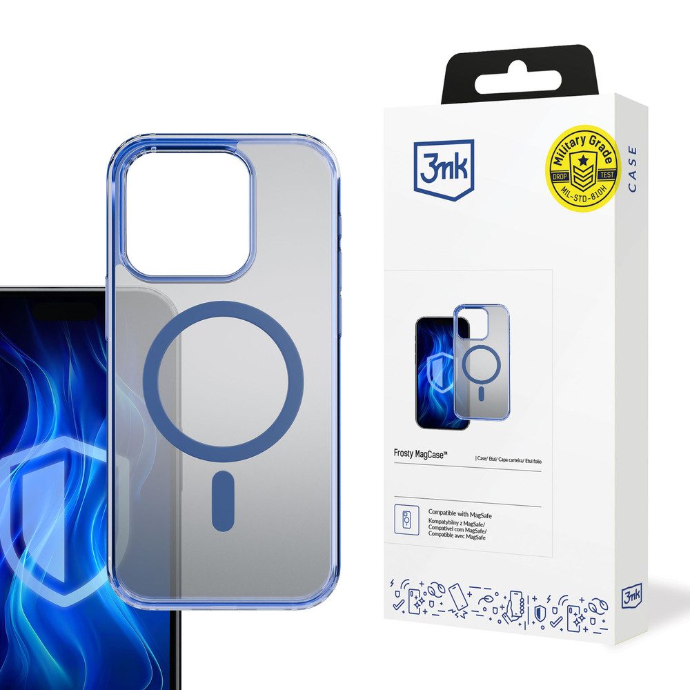 3MK Smartphone-Hülle Handyhülle Schutzhülle Rückschale 6,7 Zoll, MagSafe, matt, Kameraschutz, Militärstandard
