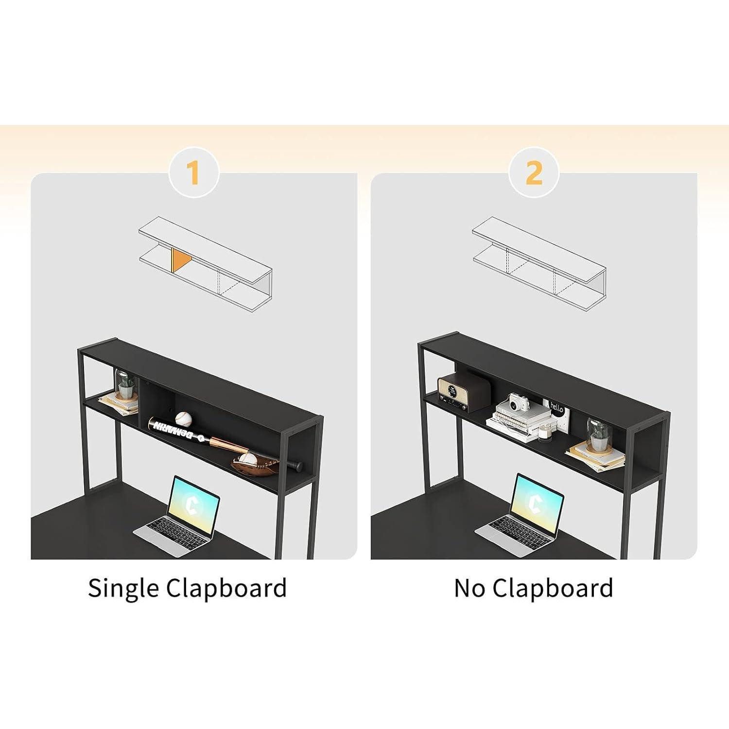LuxusKollektion Eckschreibtisch L-förmiger Schreibtisch mit Regalen 150x120cm Eck-Computertisch