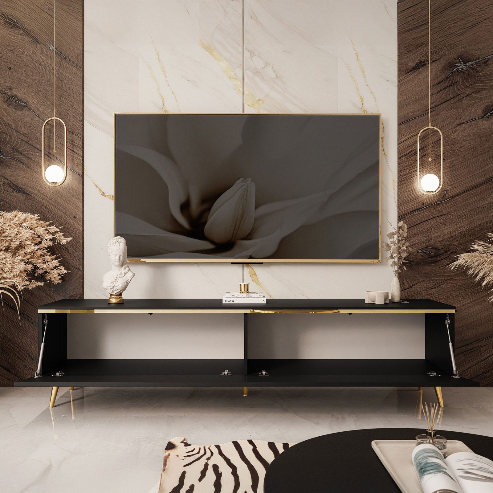 Lookway TV-Schrank AURORA Schwarz matt