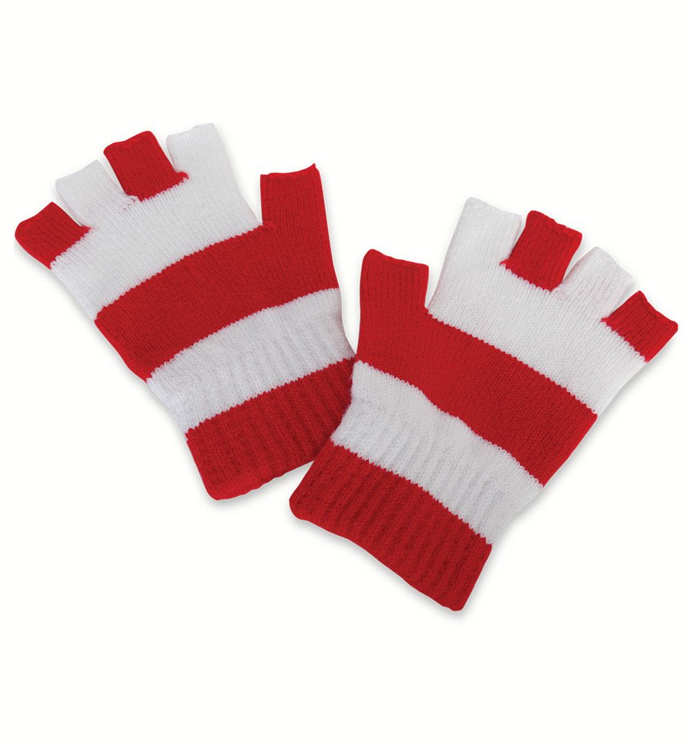 Fries Strickhandschuhe Handschuhe Kölle Alaaf Köln Karneval Flauschig Warm Rot Weiß