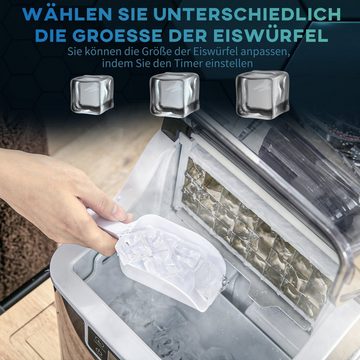 HOMCOM Eiswürfelmaschine 20 kg/24h 2,3 L Eiswürfelbereiter mit 3,2 L Wassetank, Selbstreinigung Schwarz 25,2 x 36 x 37,1 cm