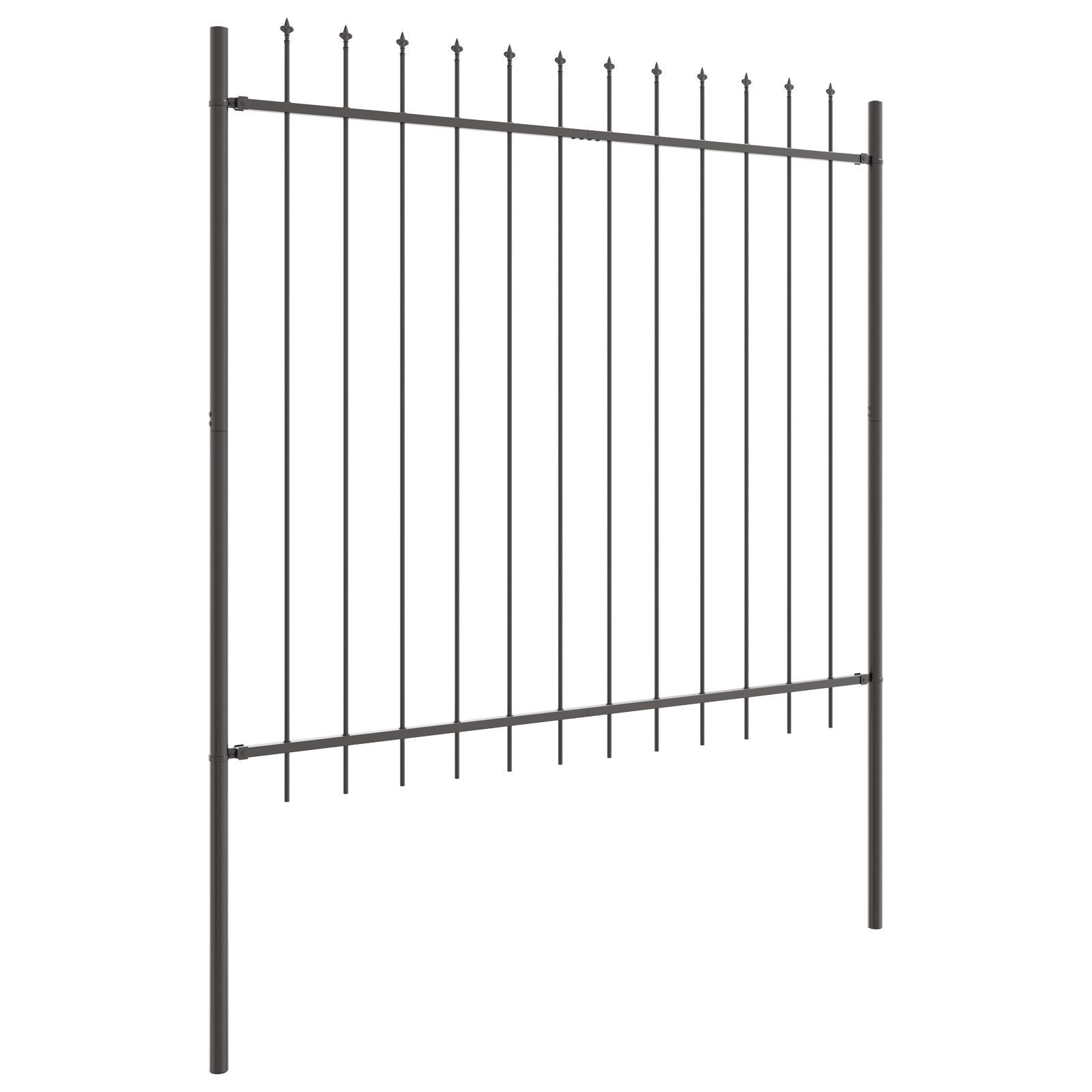 vidaXL Gartenzaun Gartenzaun mit Speerspitzen Grau günstig online kaufen