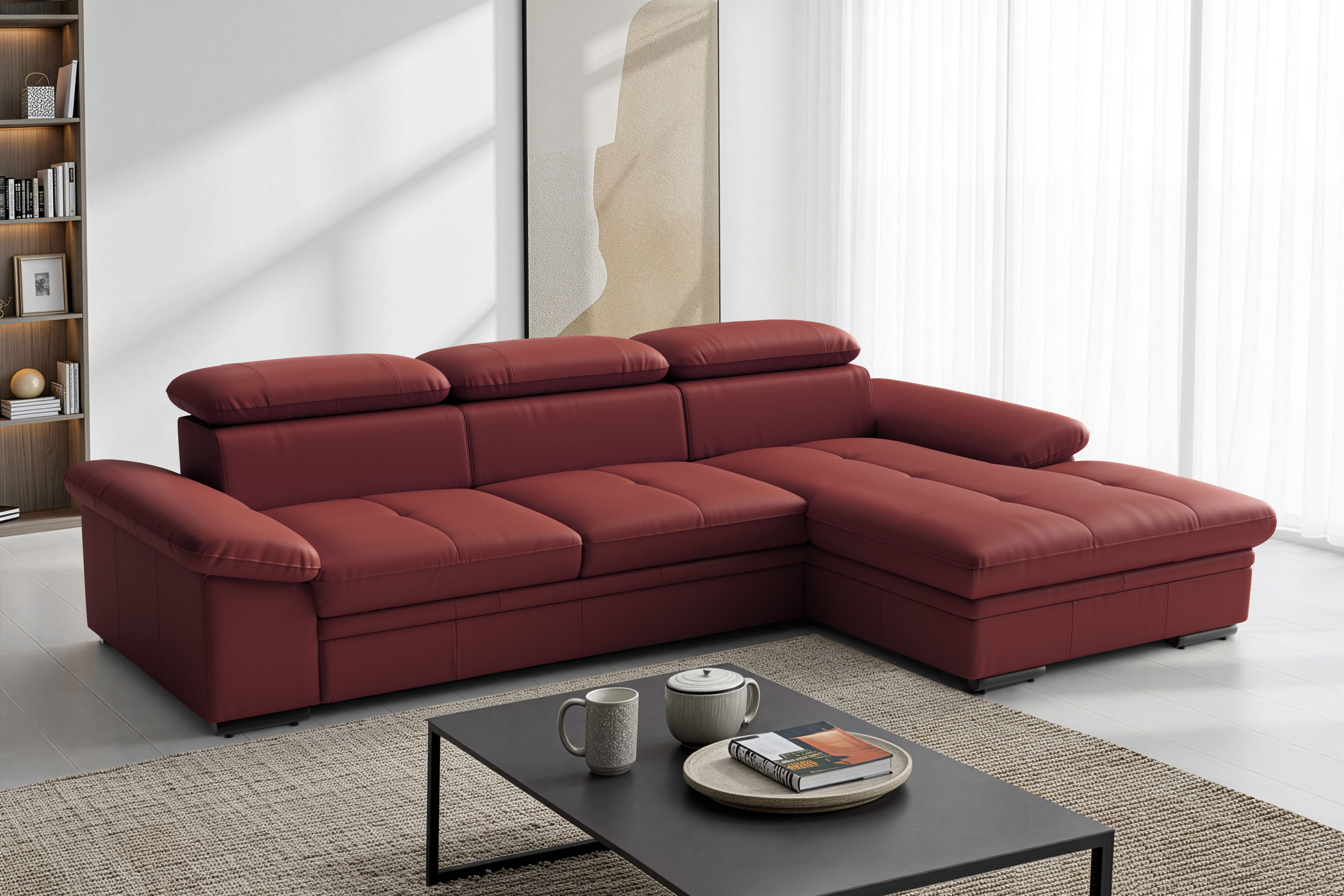 sit&more Ecksofa Viola L-Form, B: 260 cm, Arm- & Kopfteilverstellung, optional Schlaffunktion, Sofa mit Komfortsitz in Leder