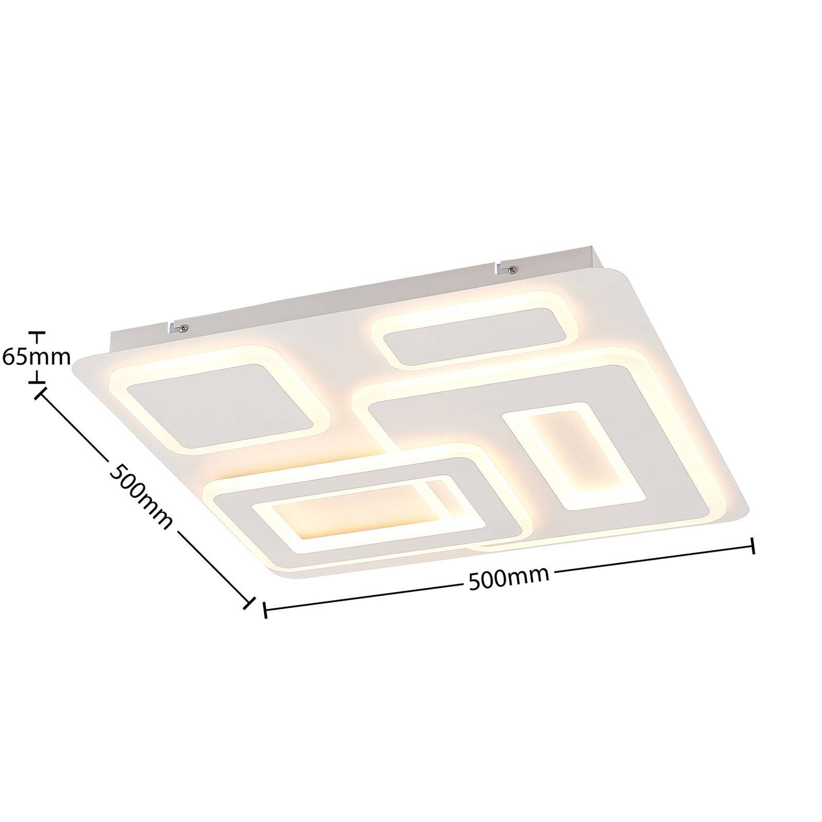 Lindby LED warmweiß tageslicht, weiß, LED-Leuchtmittel Kunststoff, inkl. flammig, dimmbar, / verbaut, Metall, Farbwechsel Melvyn, Deckenleuchte Modern, 1 fest