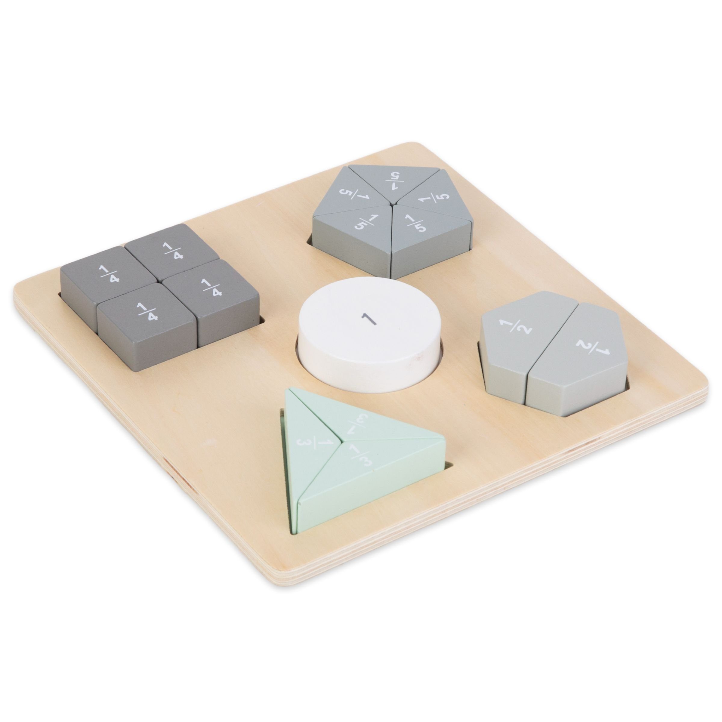 Mamabrum Puzzle-Sortierschale Holzpuzzle - - Figuren und Puzzles Brüche Montessori geometrische