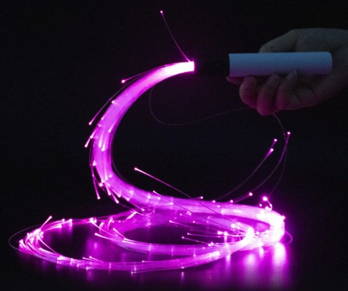 autolock LED Dekolicht LED Glasfaser Sternenhimmel Licht,Glasfaserlampe LED-Faser Optik, Batterie, Peitsche,7 Farb/23 Effekt-Modus 360° drehbar für Tanzen purple