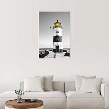 Posterlounge Poster Editors Choice, Leuchtturm mit gelbem Licht, Badezimmer Maritim Fotografie