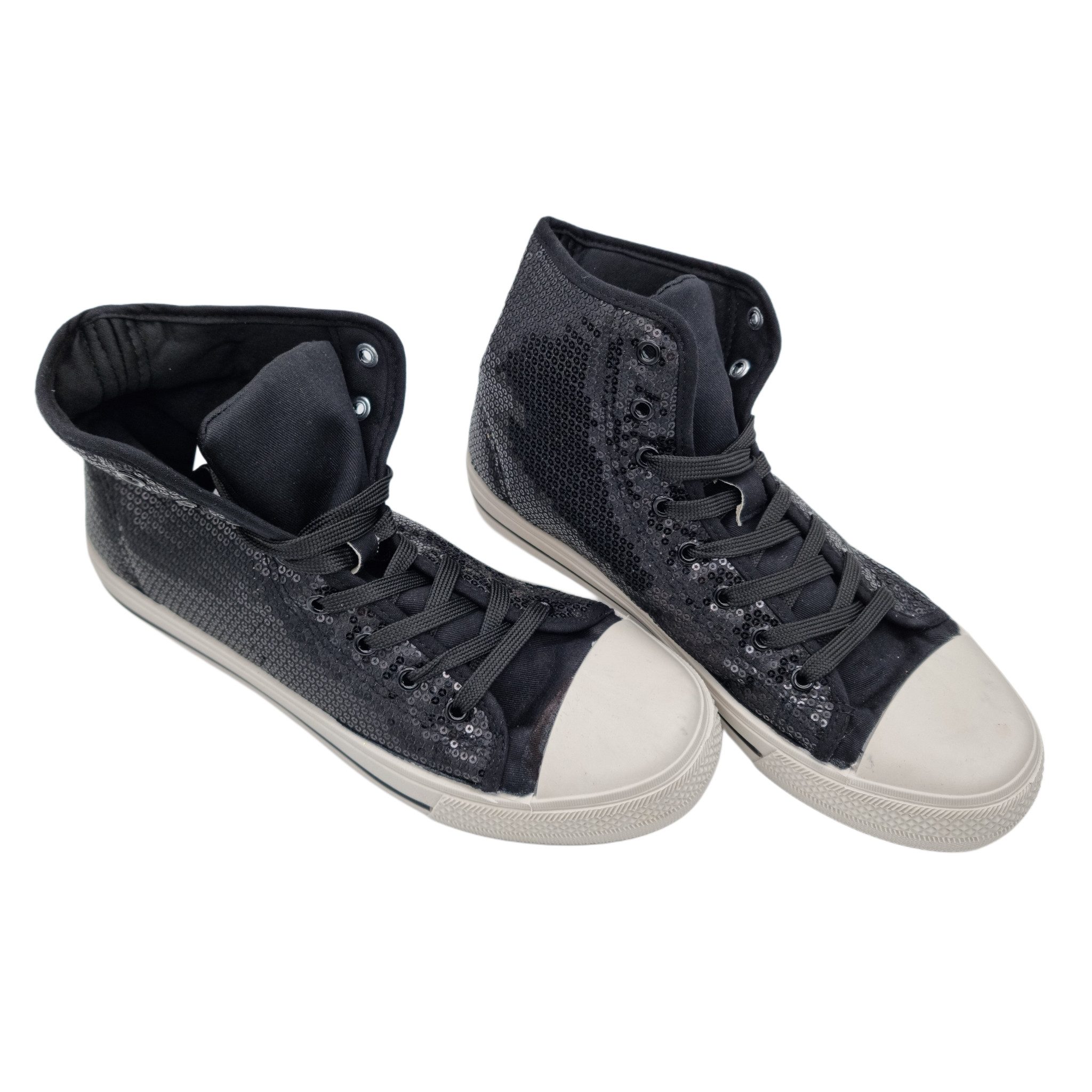 TOPCENT Paillettenschuhe, Sneakers, Gr. 37-43 in schwarz Sneaker