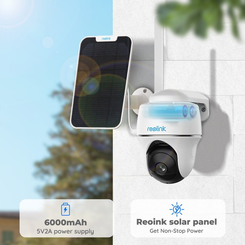 Reolink Überwachungskamera Go PT Plus+Solarpanel 4MP 3G/4G LTE 355°/140° Schwenkbare PTZ Akku (Außenbereich, Wald, Farm, Campingbus, Straße, 1-tlg., mit 32GB SD-Karte, mit SIM-Kartenslot+32GB SD Karte,Intelligenter Erkennung,IR-Nachtsicht)