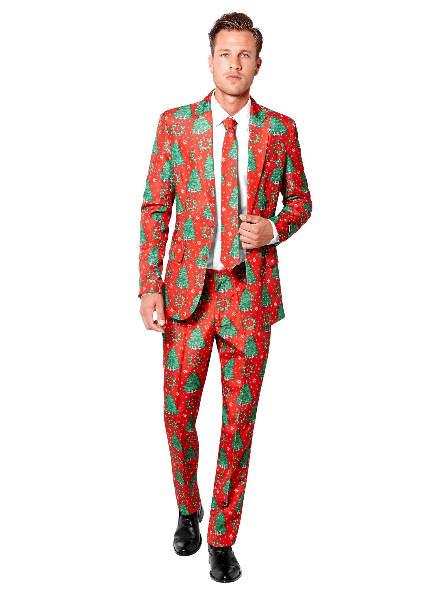 SuitMeister Partyanzug Christmas Trees - Kostüm Anzug für Karneval, Für coole Typen: ausgefallener Party Anzug für Weihnachten