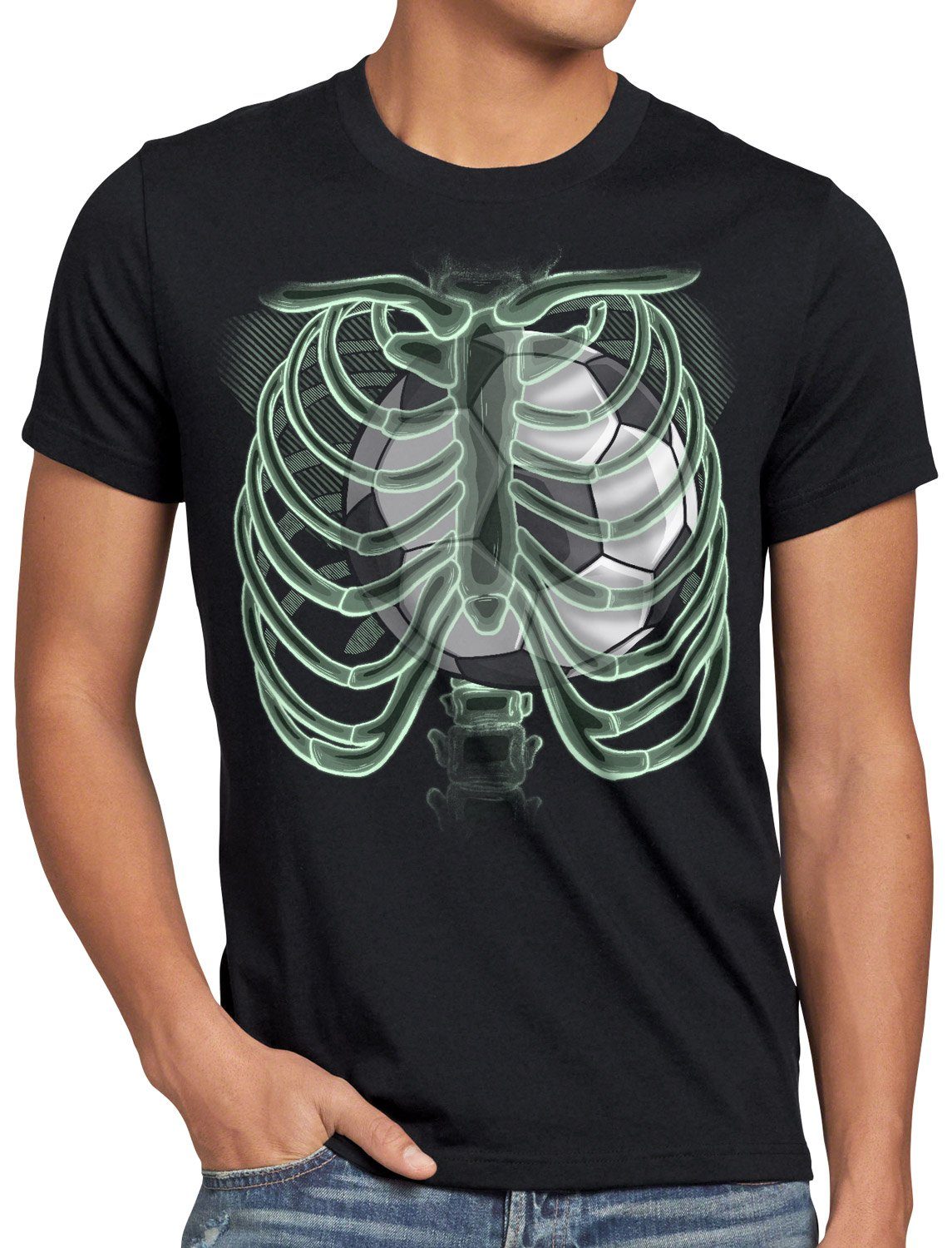 style3 Print-Shirt Herren T-Shirt Fußball X-Ray trikot weltmeister röntgen