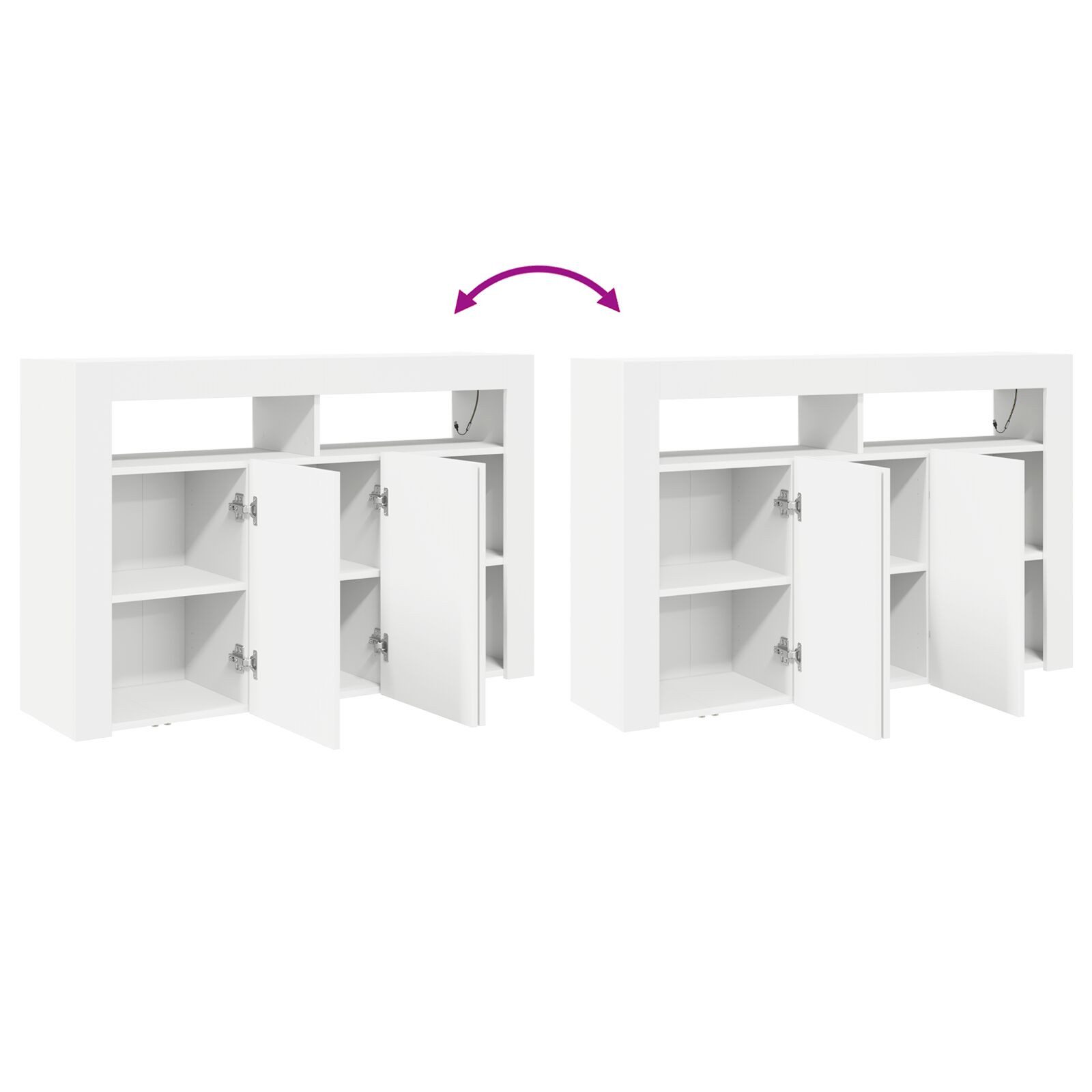 Nettlife Sideboard Weiß Holzwerkstoff 116 x 30 x 75 cm Modern Engineered Wood Rechteckig, Perfekt für Wohnzimmer, Arbeitszimmer, Esszimmer, Flur, Schlafzimmer