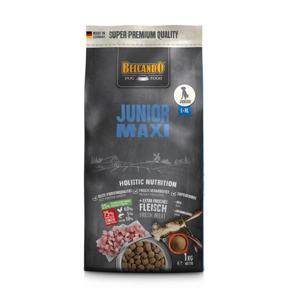 Belcando Junior Maxi - Premium Trockenfutter mit leicht verdaulichem Geflügel, Trockenfutter für: Hunde