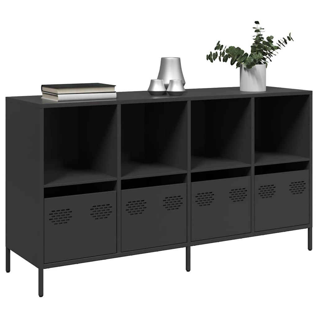 vidaXL Sideboard Sideboard Schwarz 135x39x73,5 cm Kaltgewalzter Stahl (1 St)