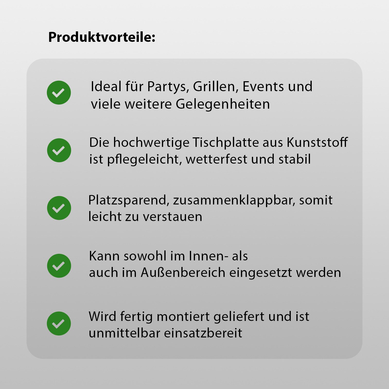 TRUTZHOLM Bistrotisch Bistrotisch Partytisch Klapptisch grau Holzoptik 60 cm Ø klappbar (pflegeleicht, 1-St), klappbar