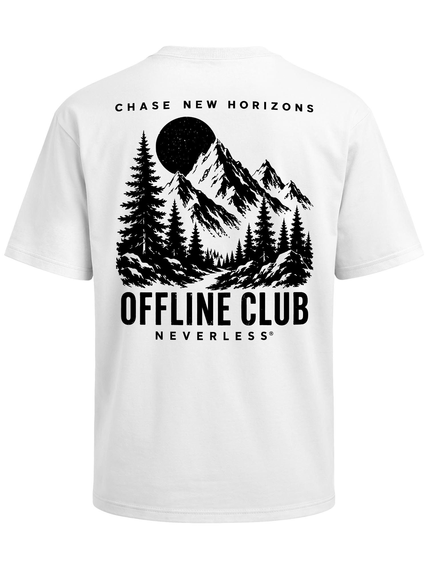 Neverless Oversize-Shirt Herren T-Shirt - Offline Club- Relaxed Fit Printshirt Streetstyle mit Print