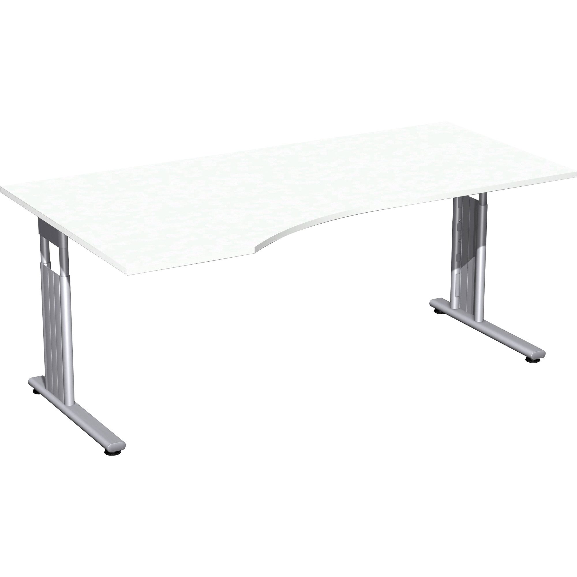 geramöbel Schreibtisch Schreibtisch Flex links S-617306-WS C-Fuß weiß/silber