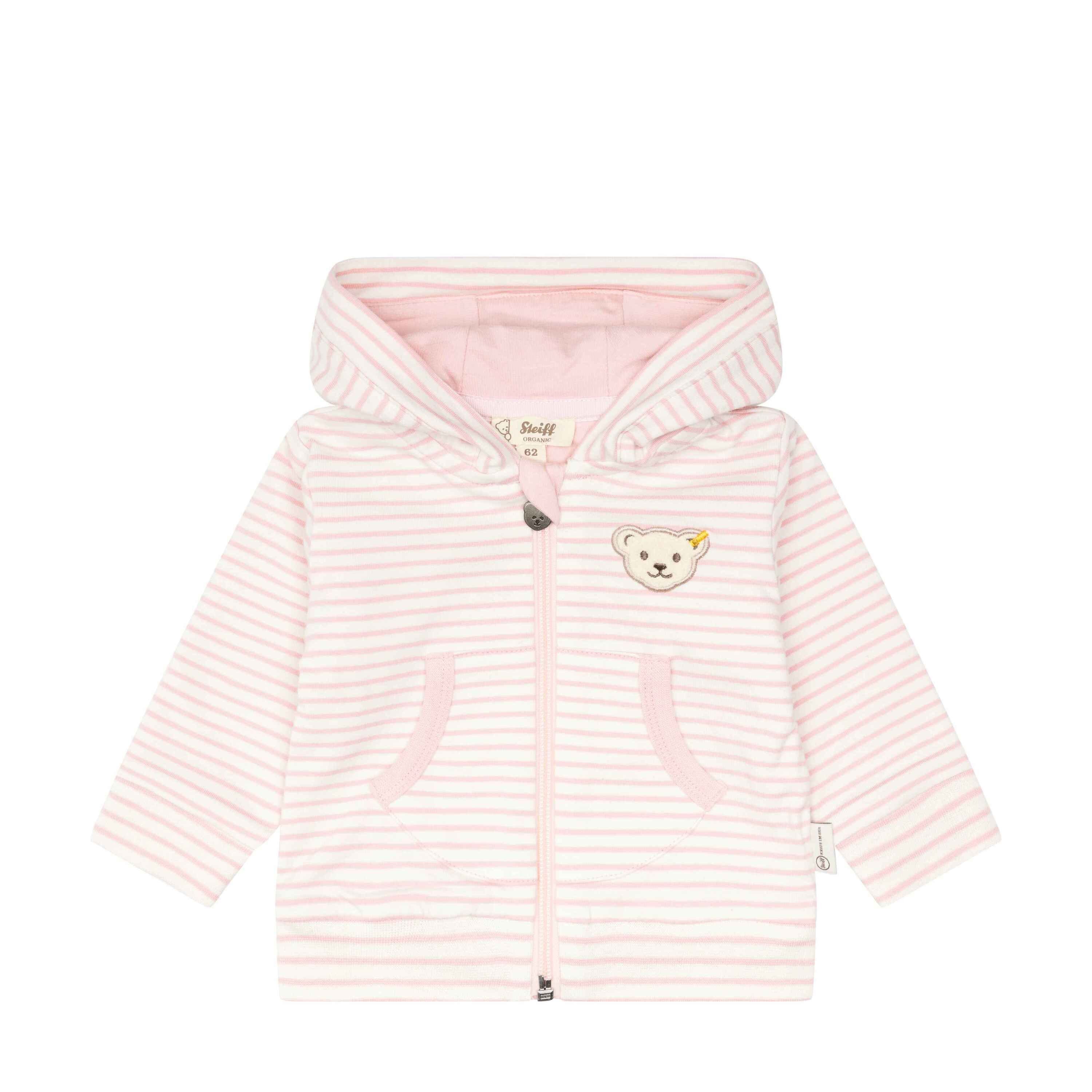 Steiff Sweatjacke Sweatjacke GOTS silver pink