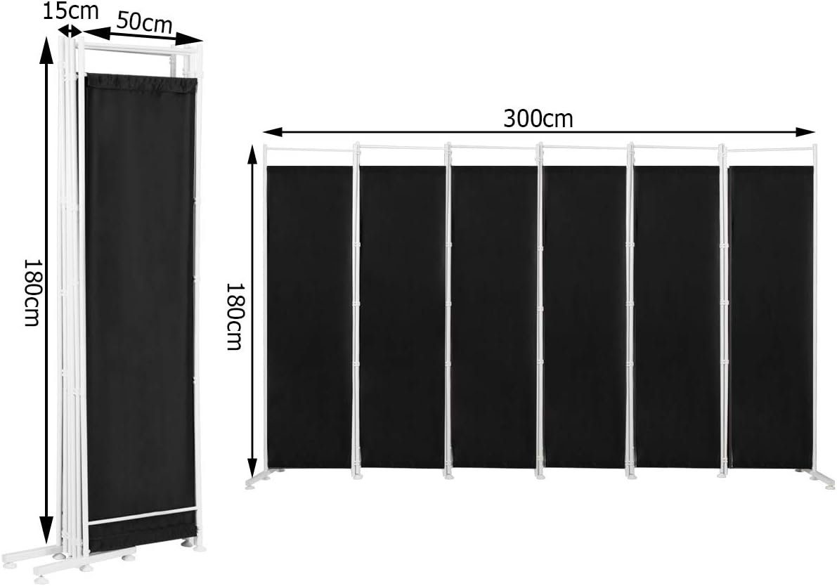 schwarz KOMFOTTEU Trennwandplatten Metallrahmen Paravent, mit