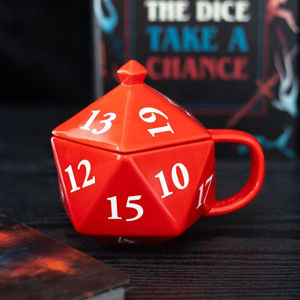 Something Different Tasse Rollenspieler D20 Würfel Gaming Tasse Becher in rot in 3D, Rollenspieler D20 Würfel Gaming Tasse Becher in rot in 3D