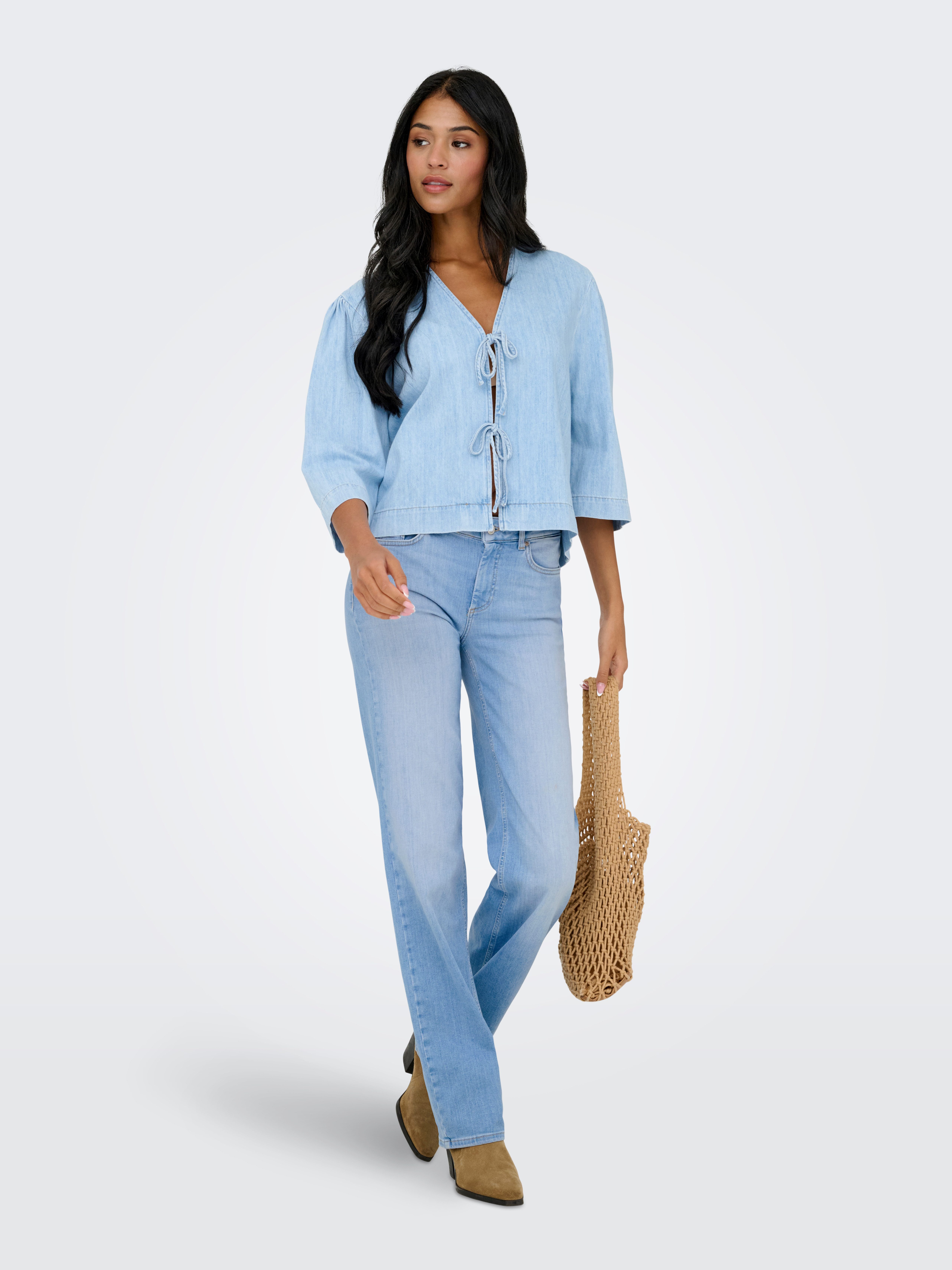 ONLY Straight-Jeans ONLBLUSH MID STRAIGHT DNM REA828 NOOS mittlere Leibhöhe, gerade Beinform, helle Waschung – Bild 4 von 5