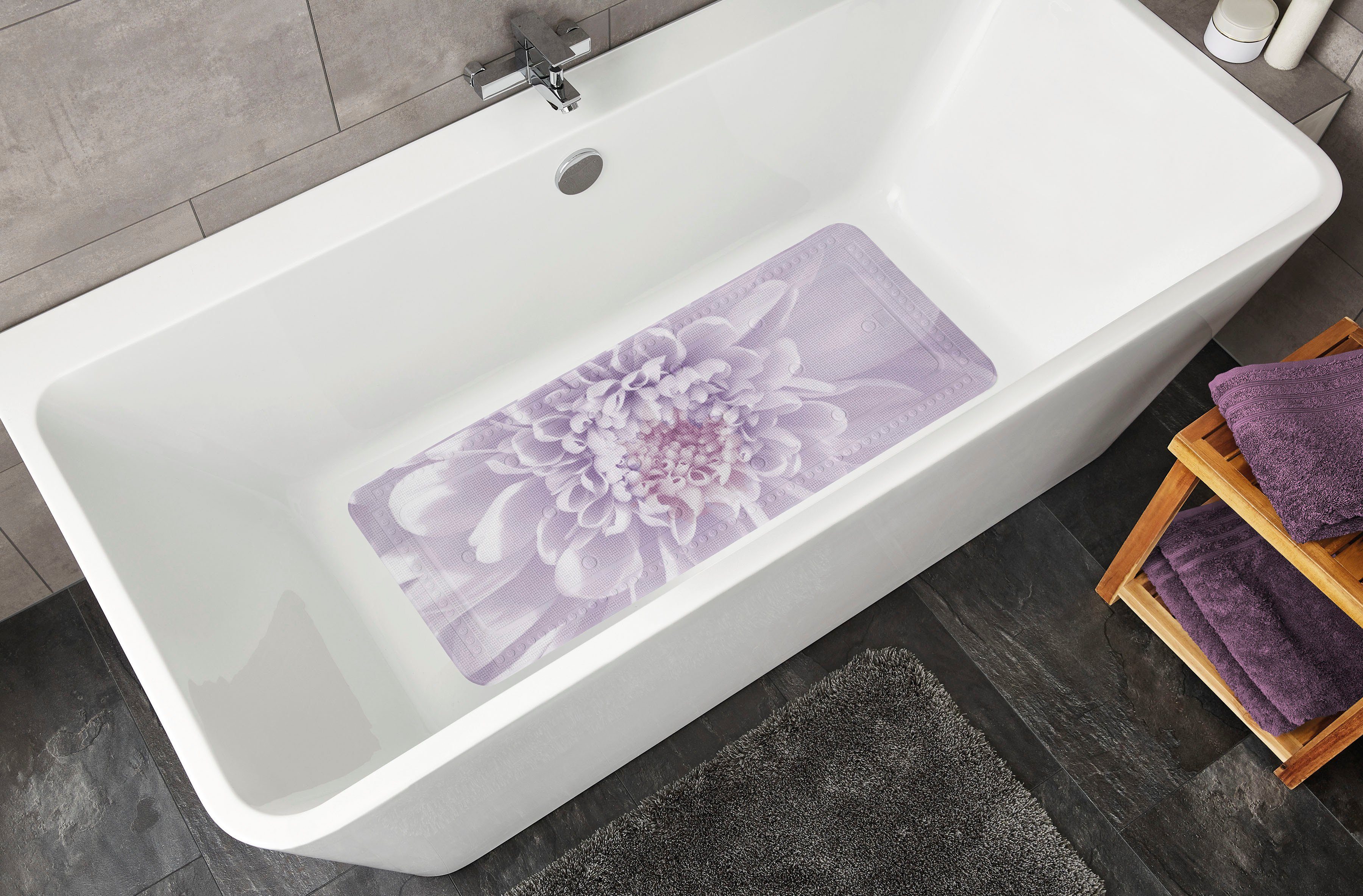 Kleine Wolke Wanneneinlage Dahlia, B: 36 cm, L: 92 cm