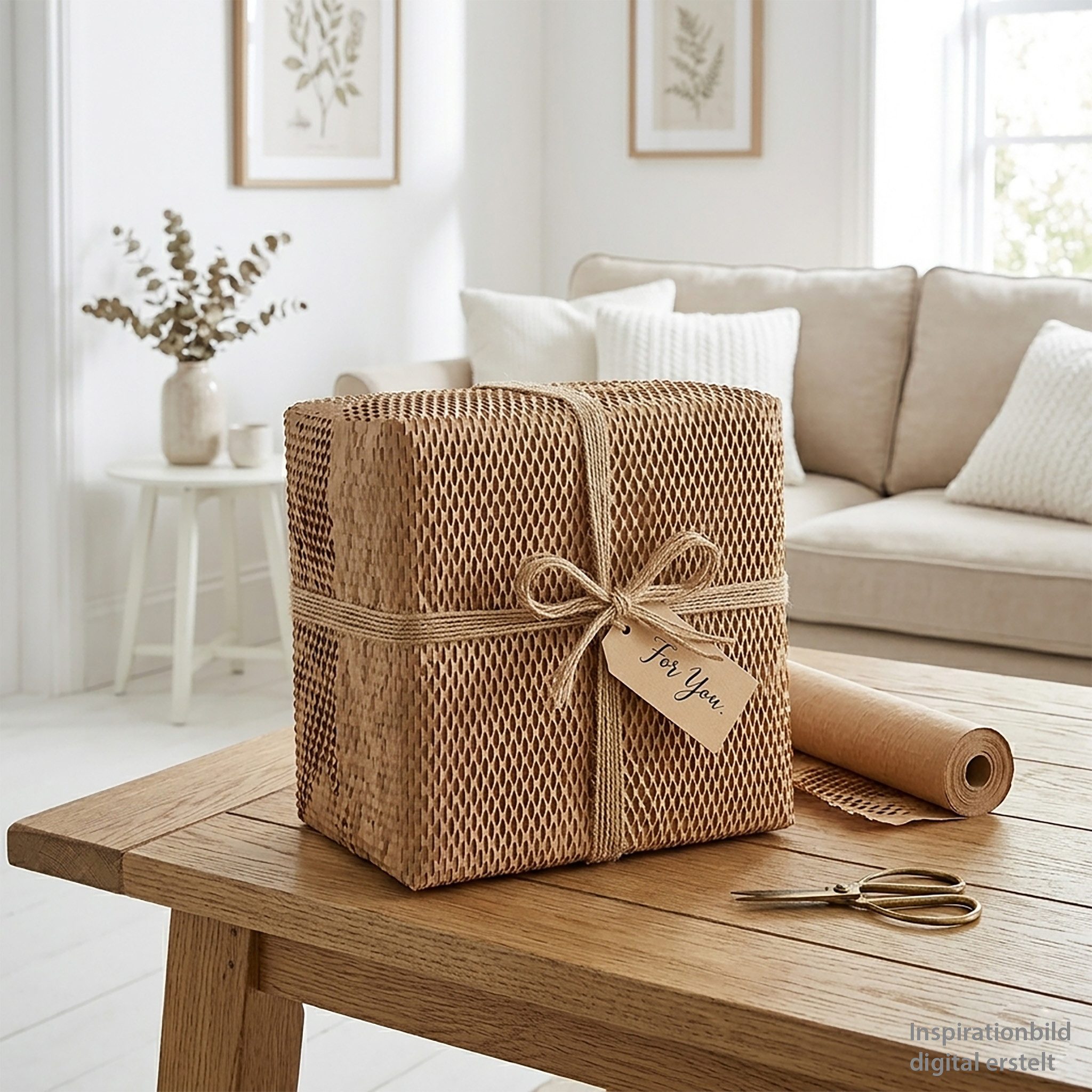 Creativery Packpapier, Wabenpapier 50cm x 25m Rolle für Verpackung & Polsterung Natur