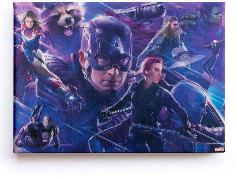 MARVEL Leinwandbild Leinwandbild Marvel Avengers Team 70x50cm, (Packung, 1 St)