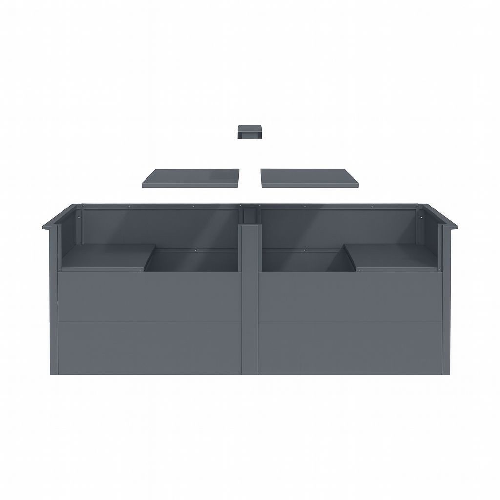 DEGAMO Hochbeet, Stahl anthrazit, wetterfest, mit Zwischenboden