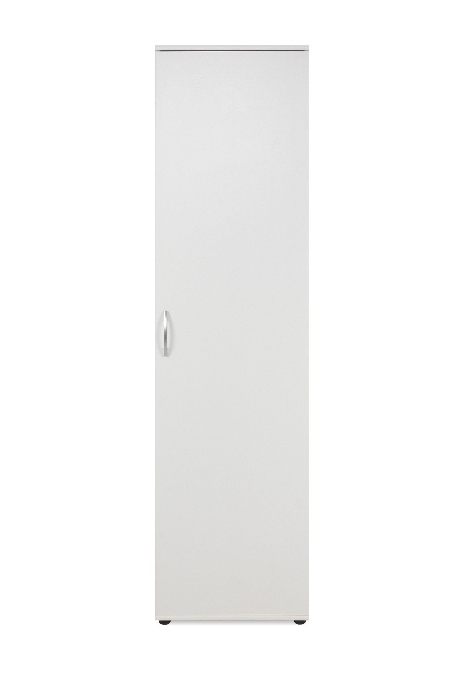 freiraum Garderobenschrank Andy 1 Tür, 5 Böden, in Weiß - 50x187x34cm (BxHxT)