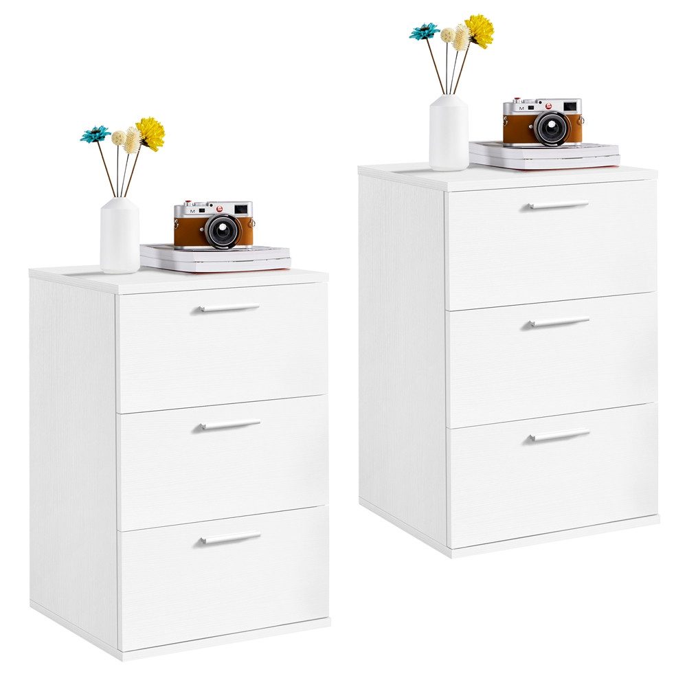 Yaheetech Nachttisch Beistelltisch (2-St), Nachtschrank mit 3 Schubladen, 4 günstig online kaufen