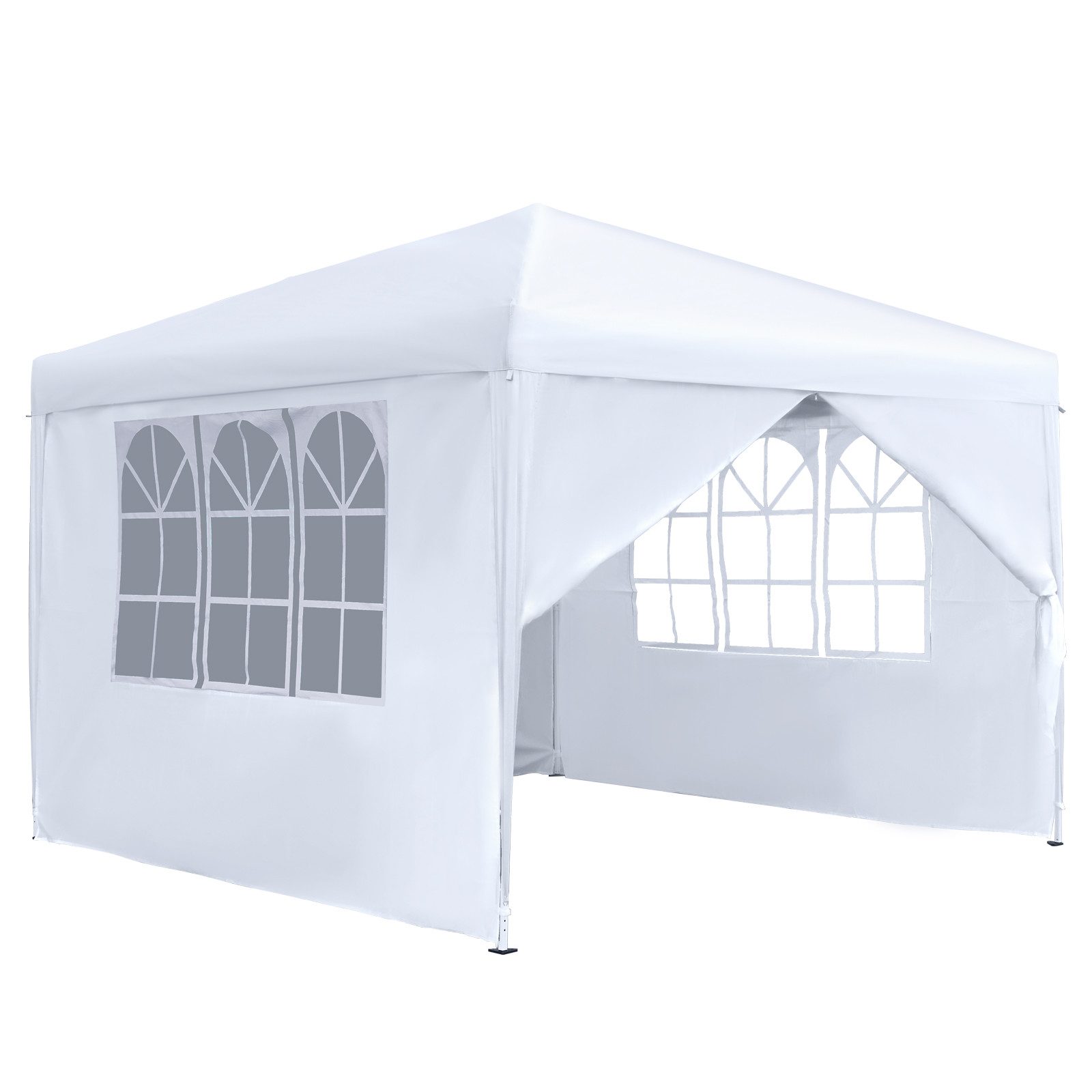 FIVMEN Partyzelt 3x3m Faltpavillon Gartenpavillon mit 4 Seitenteilen und Fenstern