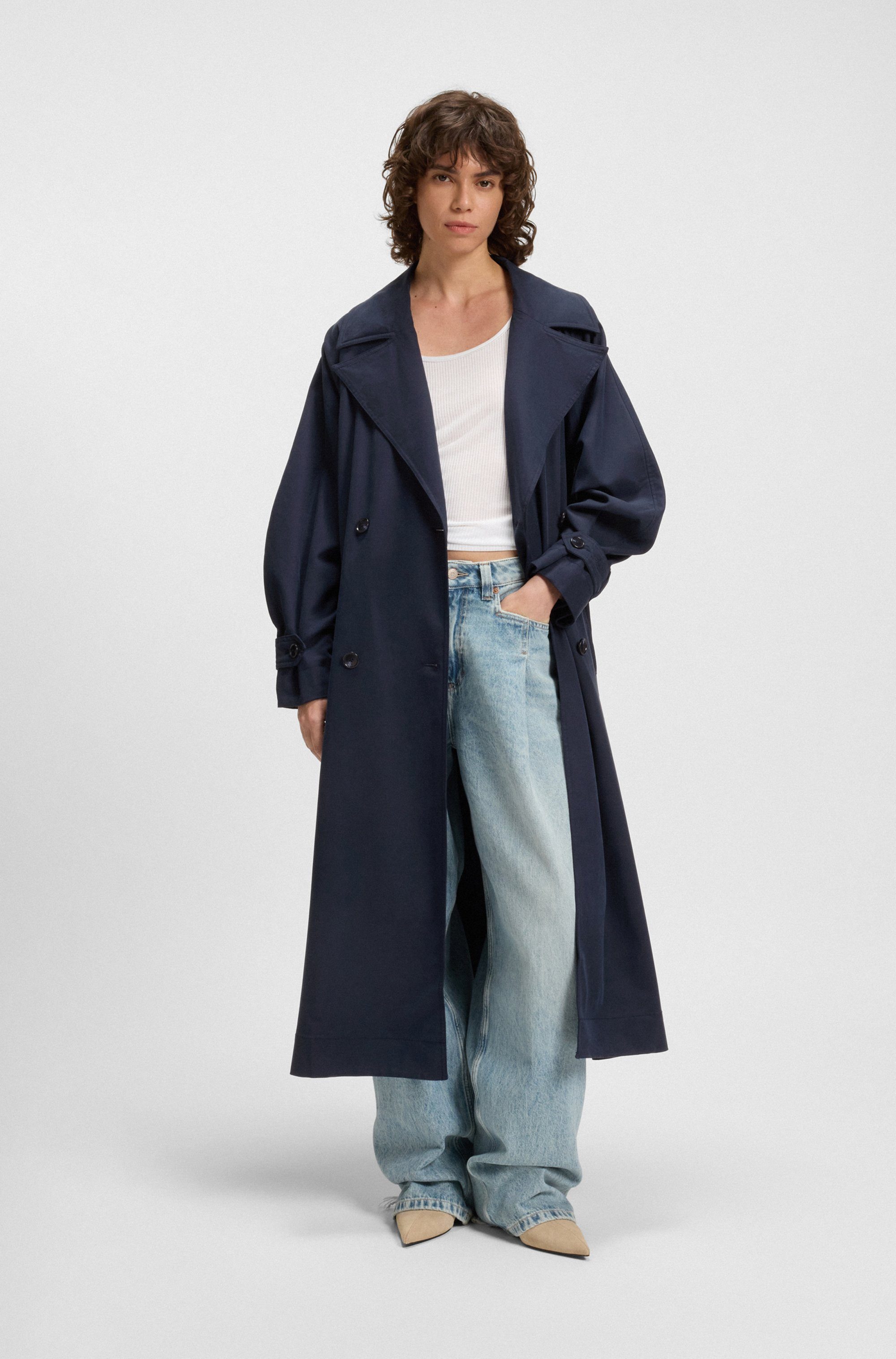 BOSS ORANGE Trenchcoat Camina Premium Damenmode Oversize, aus angerautem Ge günstig online kaufen