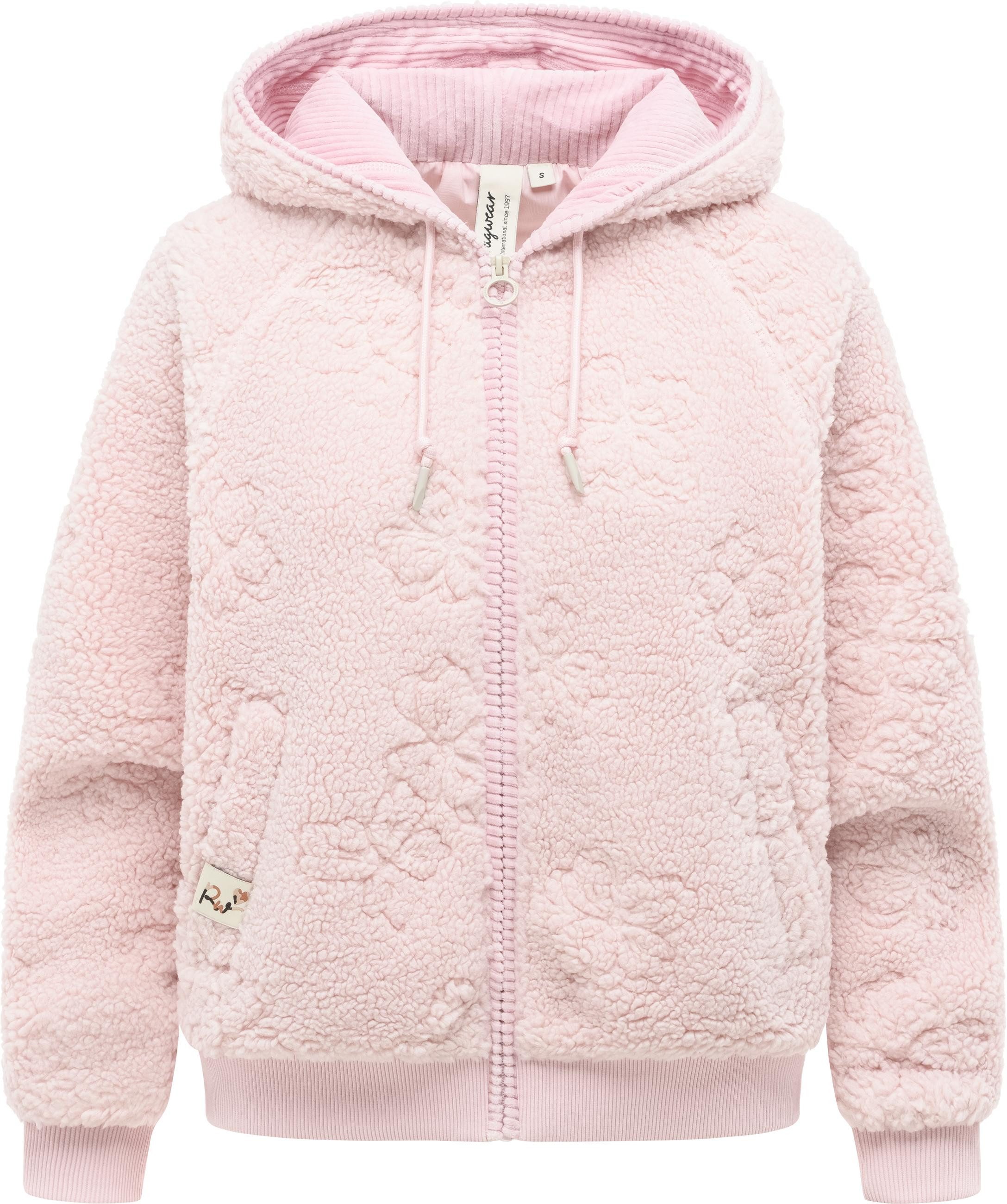 Ragwear Plüschjacke Taliana Emboss Y Leichte Teddyjacke mit verstellbarer Kapuze, winddicht
