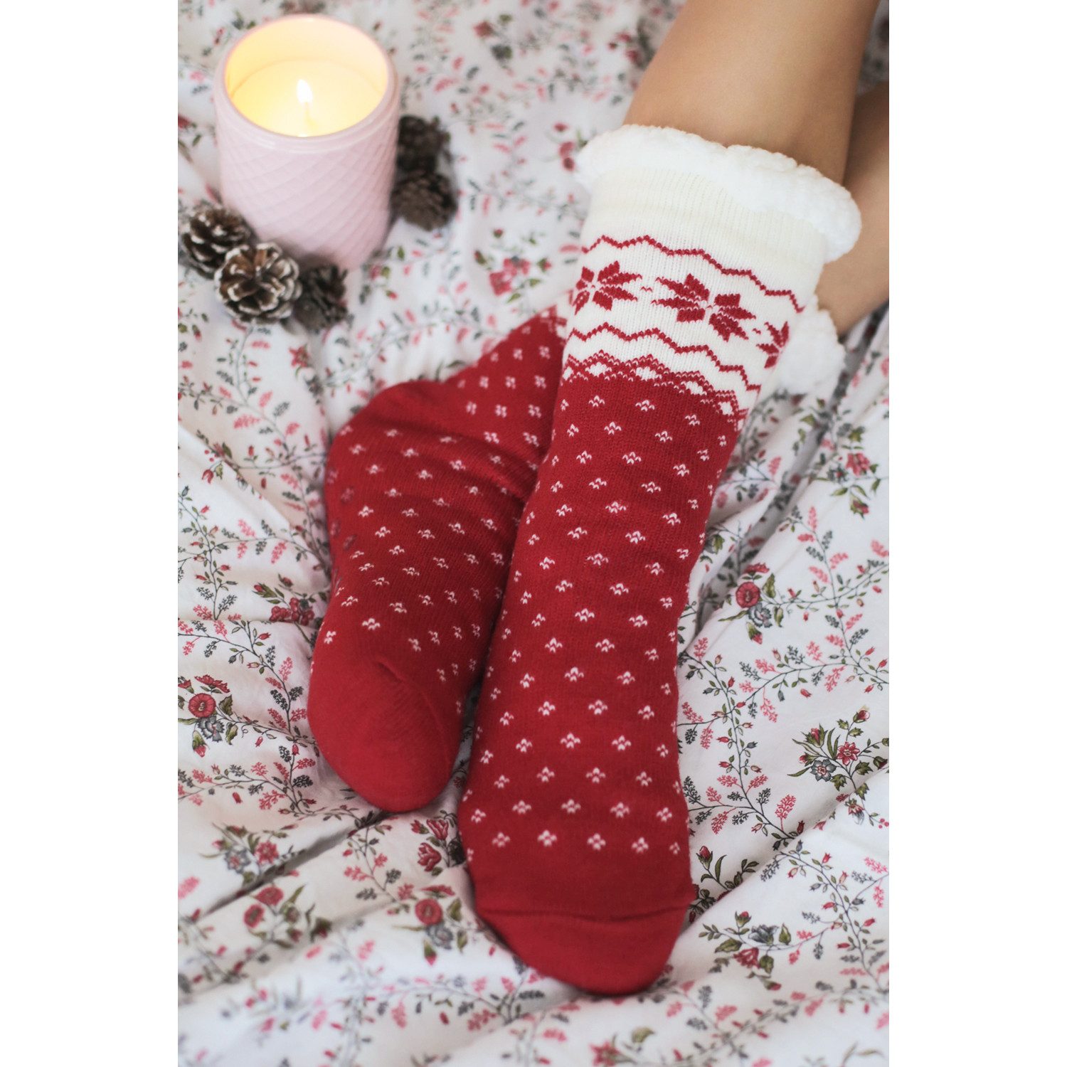 Footstar ABS-Socken Winter Haussocken Damen & Herren 1er oder 2er Kuschelsocken – Bild 4 von 5