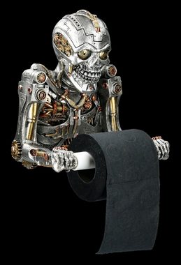 Figuren Shop GmbH Toilettenpapierhalter Toilettenpapierhalter - Steampunk Roboter Skelett - Fantasy Gothic Dekoration