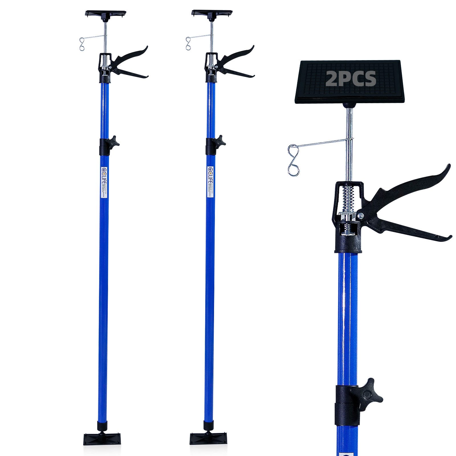 CCLIFE Klemmen 2 Stk. Deckenstütze Montagestütze Einhandstütze 115-290 cm Bis 30 kg