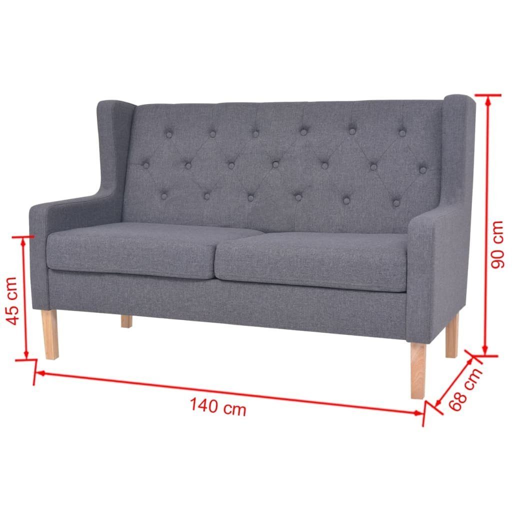 Stoff vidaXL Grau 2-Sitzer-Sofa Sofa