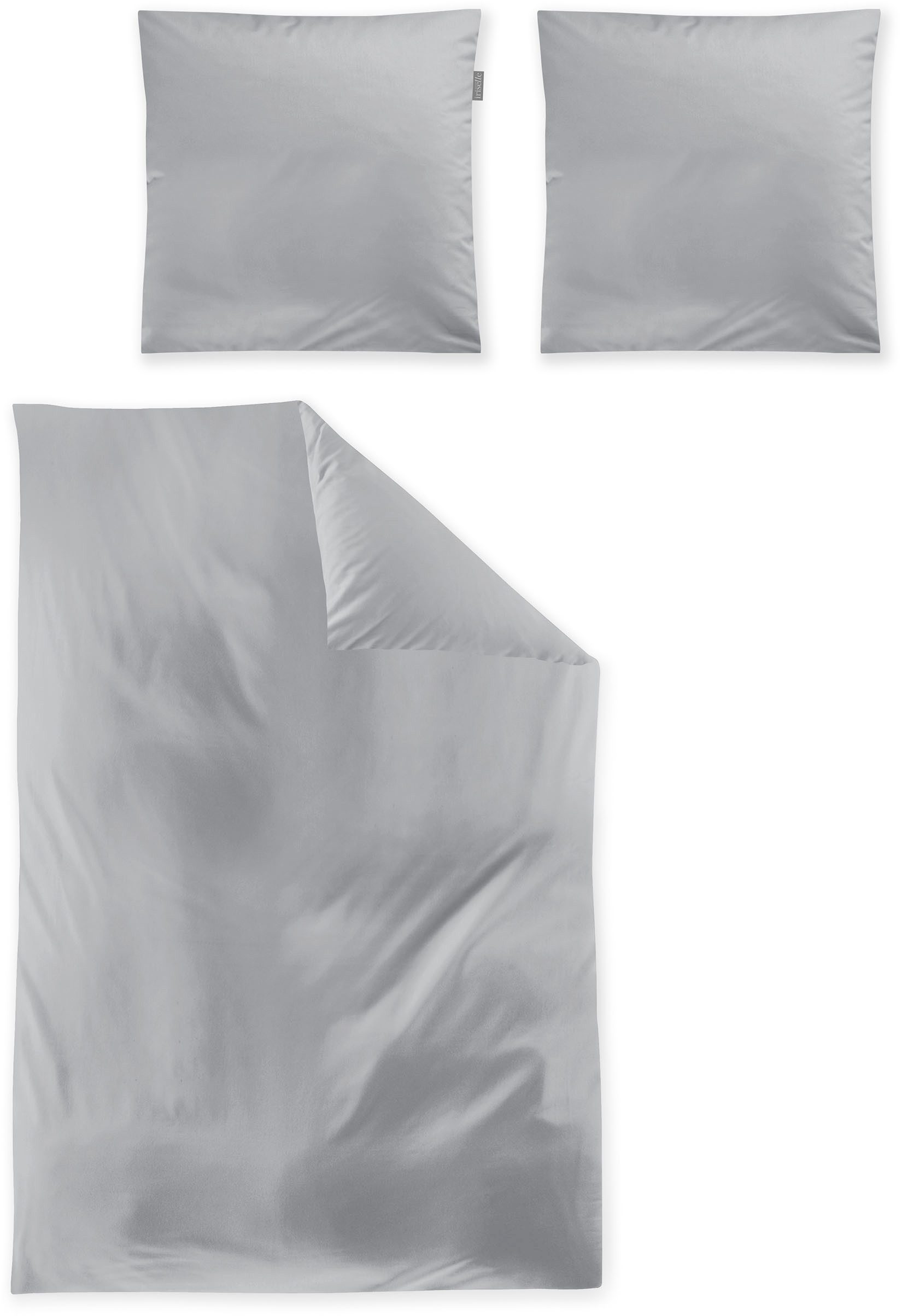 Irisette Bettwäsche Premium Satin Bettwäsche Paris, Mako-Satin, 2 teilig, hochwertige Uni Premium Bettwäsche mit Reißverschluss, 100% Baumwolle – Bild 2 von 4