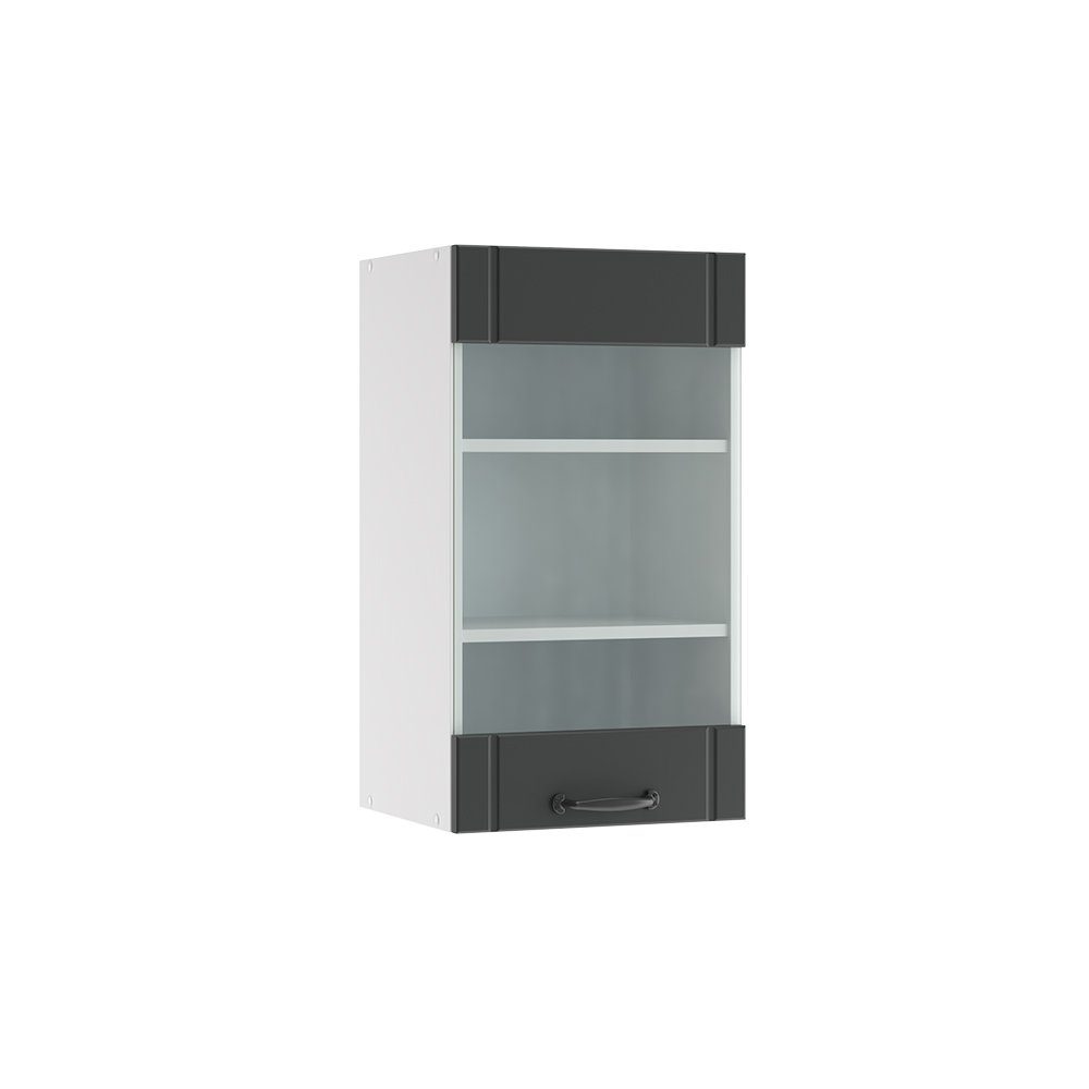 Vicco Glashängeschrank Küchenschrank 40 cm Fame-Line Weiß/Anthrazit LH