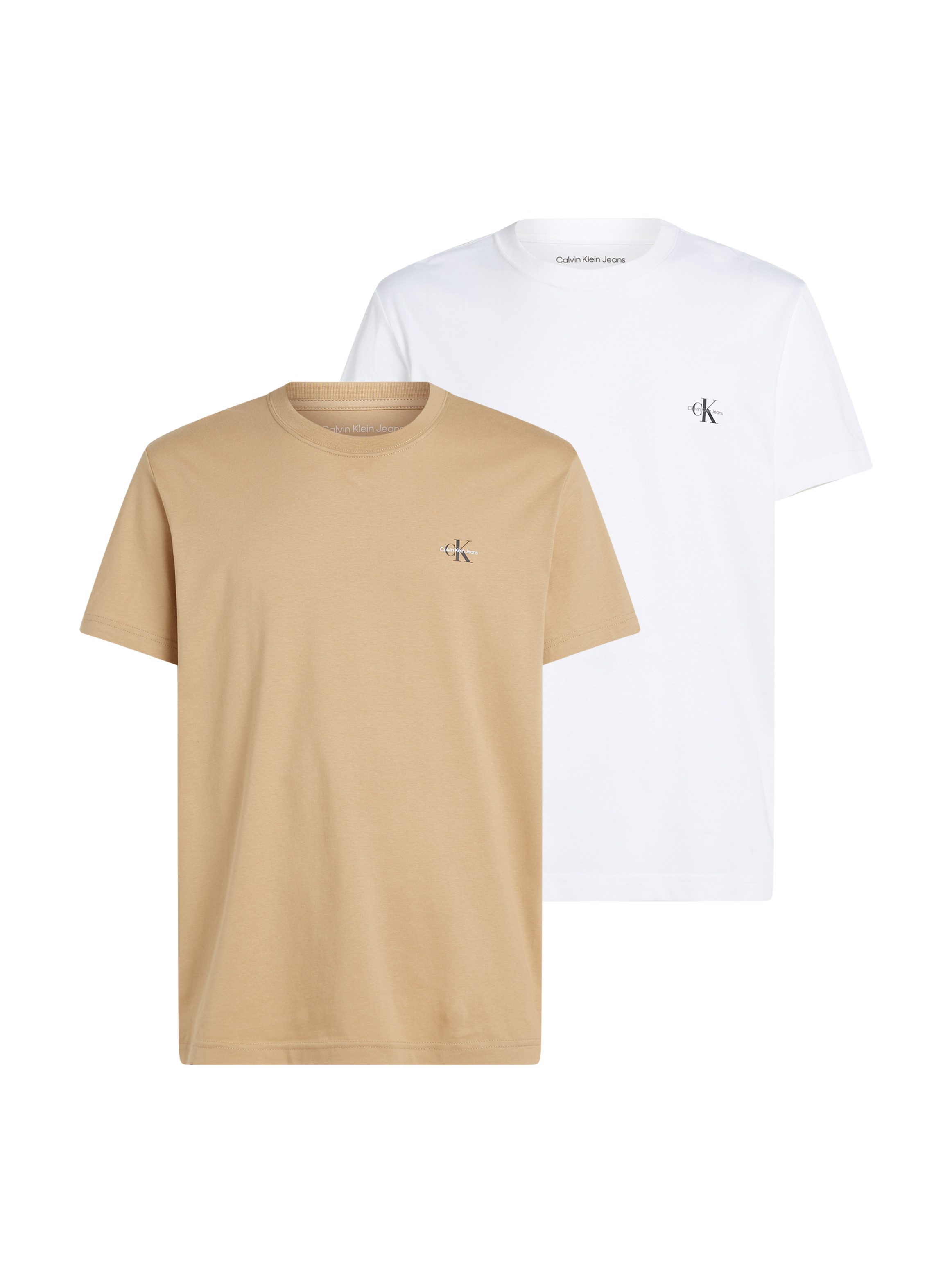 Calvin Klein Jeans T-Shirt 2 PACK MONOLOGO mit kleinem Logodruck auf der Brust