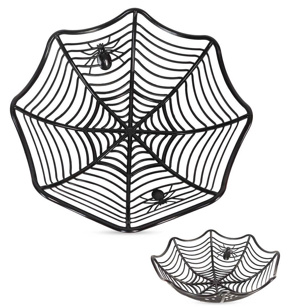 Fries Dekoschale Halloween Schale Spinne Totenkopf Schwarz oder Orange Ø 28 cm, Ideal für Halloween oder Karneval