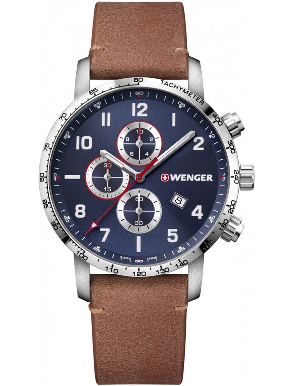 Wenger Quarzuhr Wenger 01.1543.108 Attitude Chonograph Herrenuhr 44mm 10ATM Wenger 01.1543.108 Attitude Chonograph Herrenuhr 44mm 10ATM