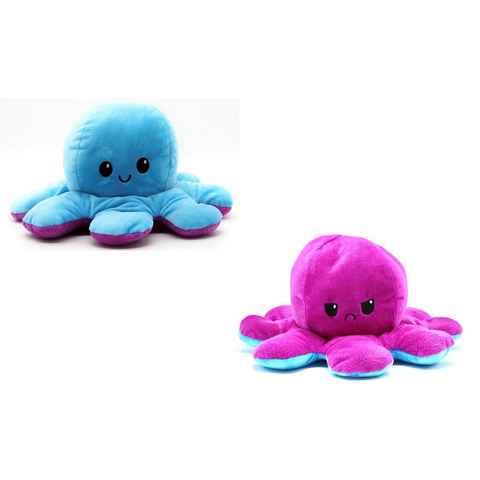 soma Kuscheltier Oktopus Reversible Rainbow Kuscheltier Wende Plüschtier Octopus groß 2 (1-St), Super weicher Plüsch Stofftier Kuscheltier für Kinder zum spielen