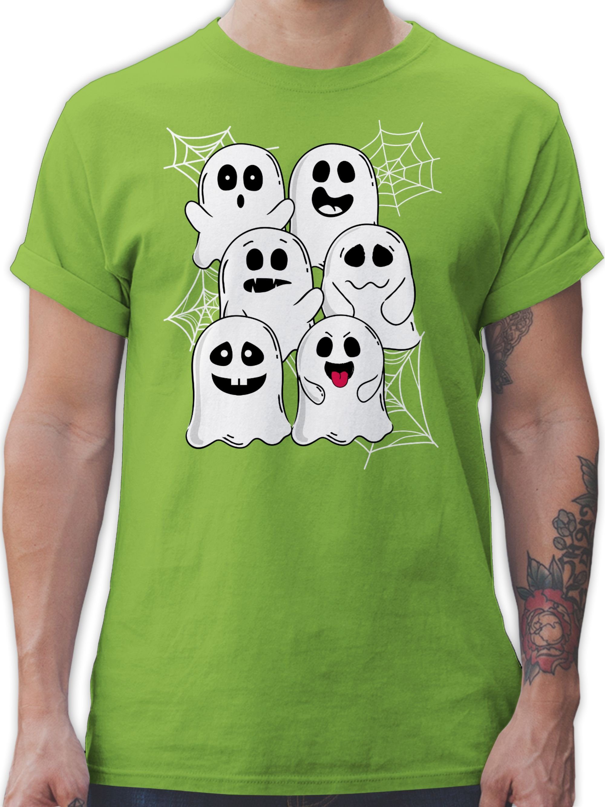 Shirtracer T-Shirt Lustige Geister Gespenster Geist Gespenst Halloween Kostüme Herren 02 Hellgrün