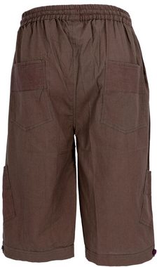 Guru-Shop Relaxhose 3/4 Yogahose, Goa Hose, Goa Shorts - braun Ethno Style, alternative Bekleidung