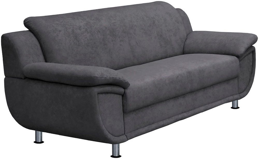 TRENDMANUFAKTUR 2-Sitzer Rondo 178 cm, 2-Sitzer, komfortabel, Federkern optional, Chromfüße, Couch wahlweise mit Federkern und in verschiedenen Bezügen bestellb – Bild 3 von 5