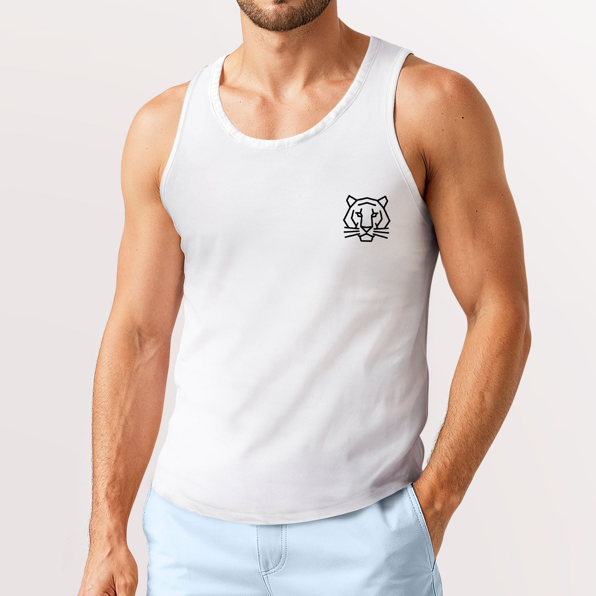Neverless Tanktop Herren Tank-Top Print Logo Tiger Polygon Design Sommer Fa günstig online kaufen