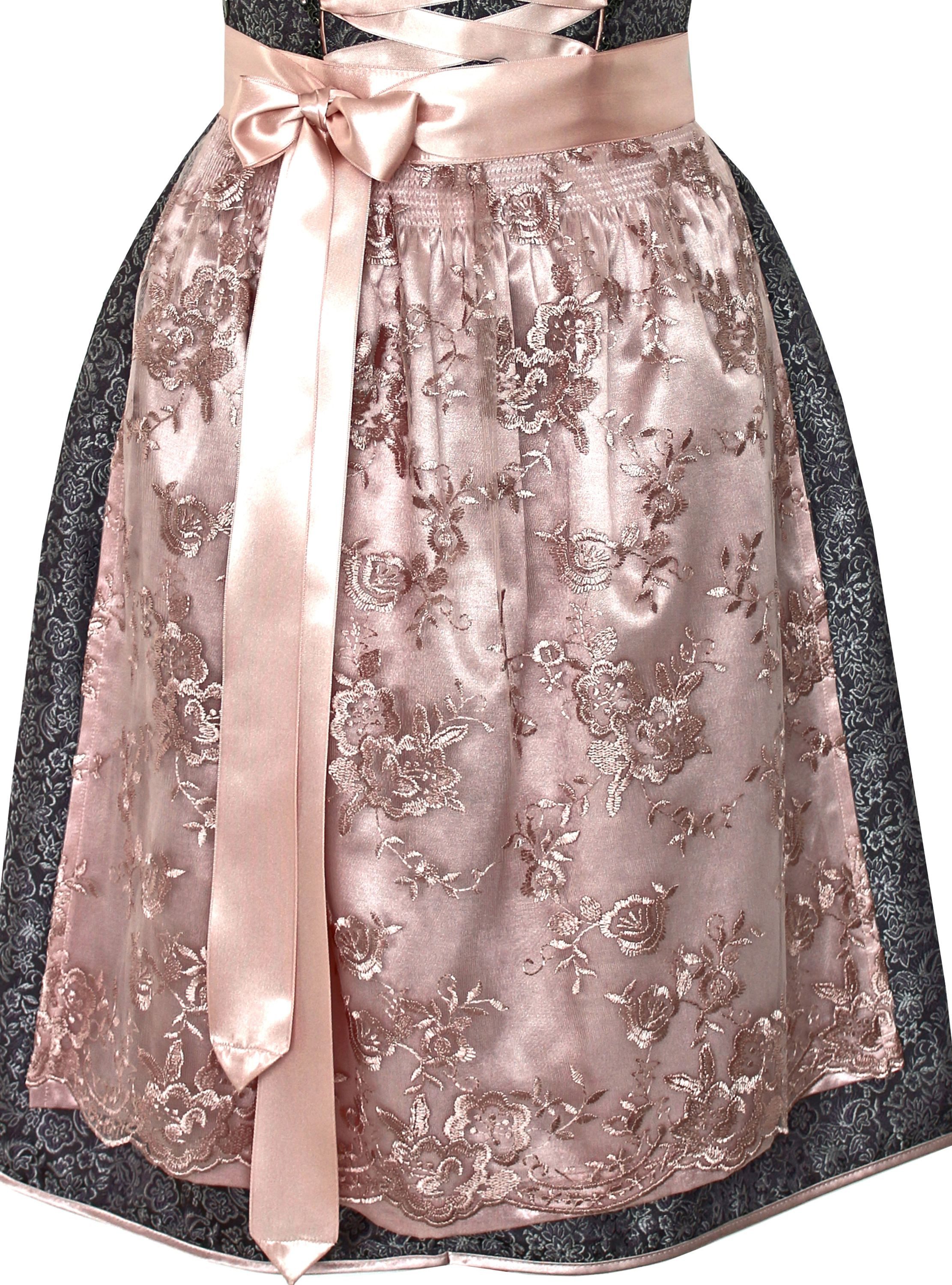 Alpenmärchen Dirndl Dirndl Juna in grau und rosa - ALM905 – Bild 3 von 3