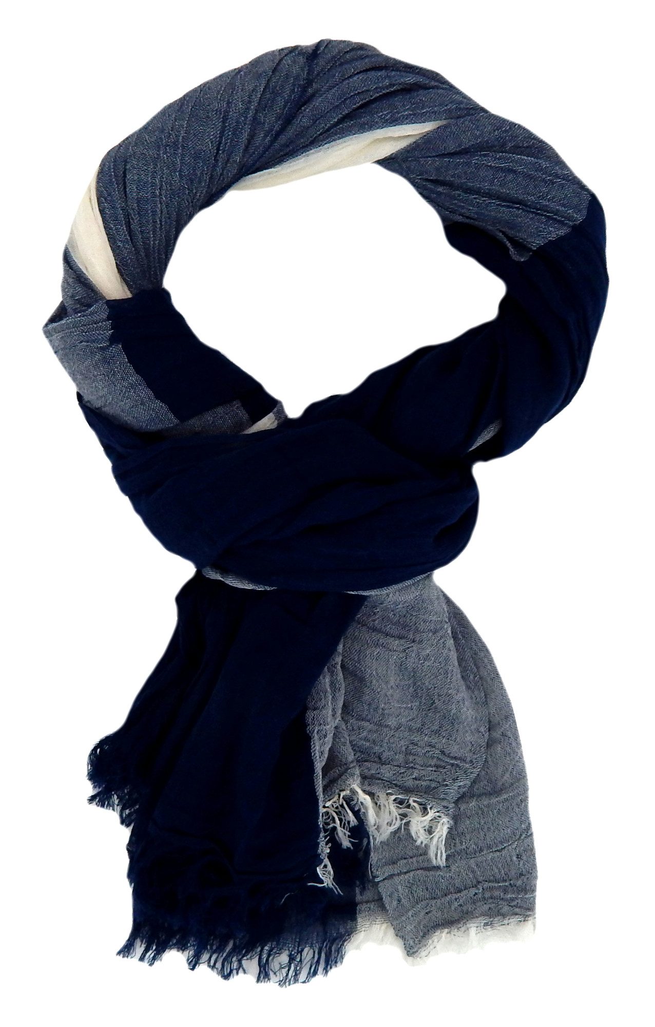 Ella Jonte Modeschal, blau weiss Baumwolle günstig online kaufen